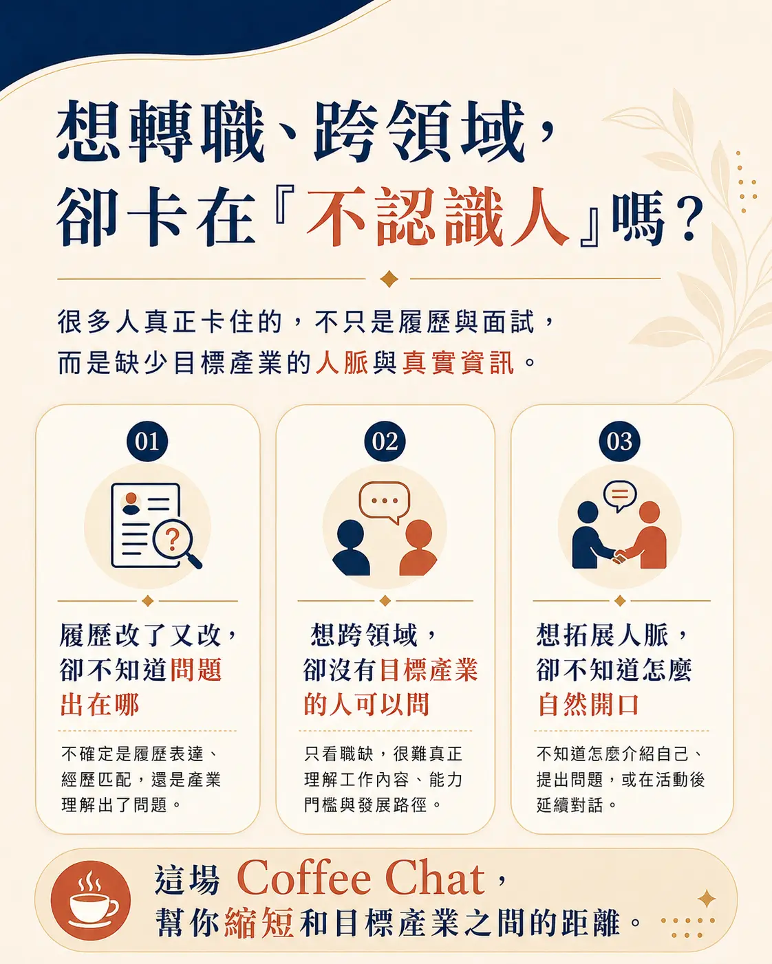 台北實體小聚|跨產業職涯交流 Coffee Chat 實戰小聚