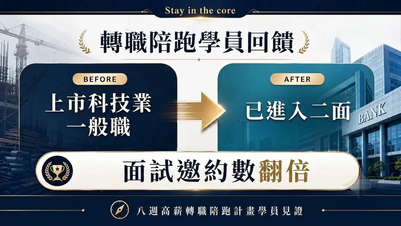 轉職陪跑學員回饋｜從上市科技業一般職，到面試邀約翻倍、求職選擇增加