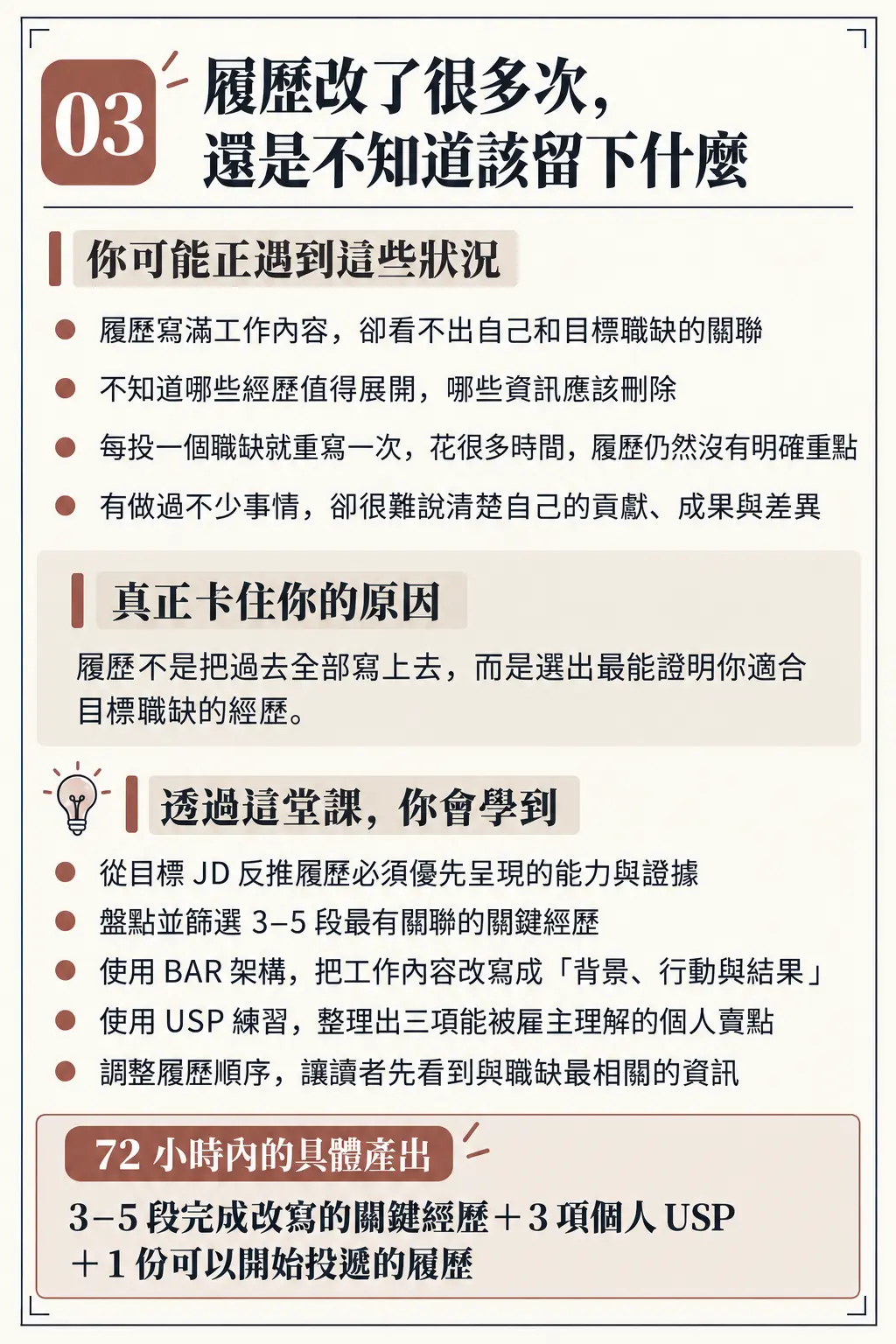 72 小時求職重啟計畫|極速求職行動課 #痛點與解決方案