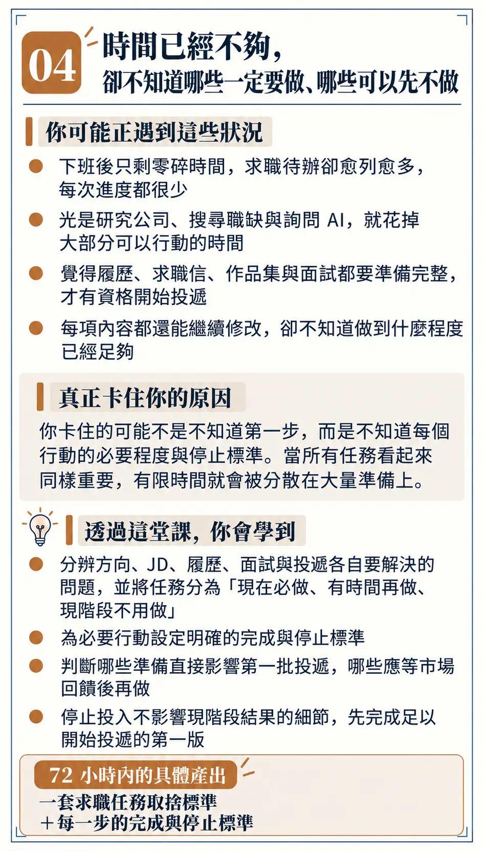 72 小時求職重啟計畫|極速求職行動課 #痛點與解決方案